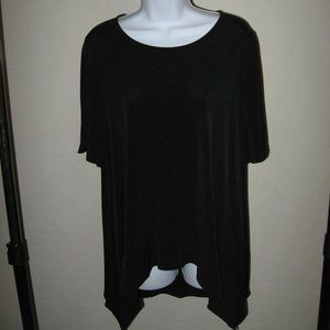 Chico's Shark Bite Ruffle Tunic Black Chico's Size